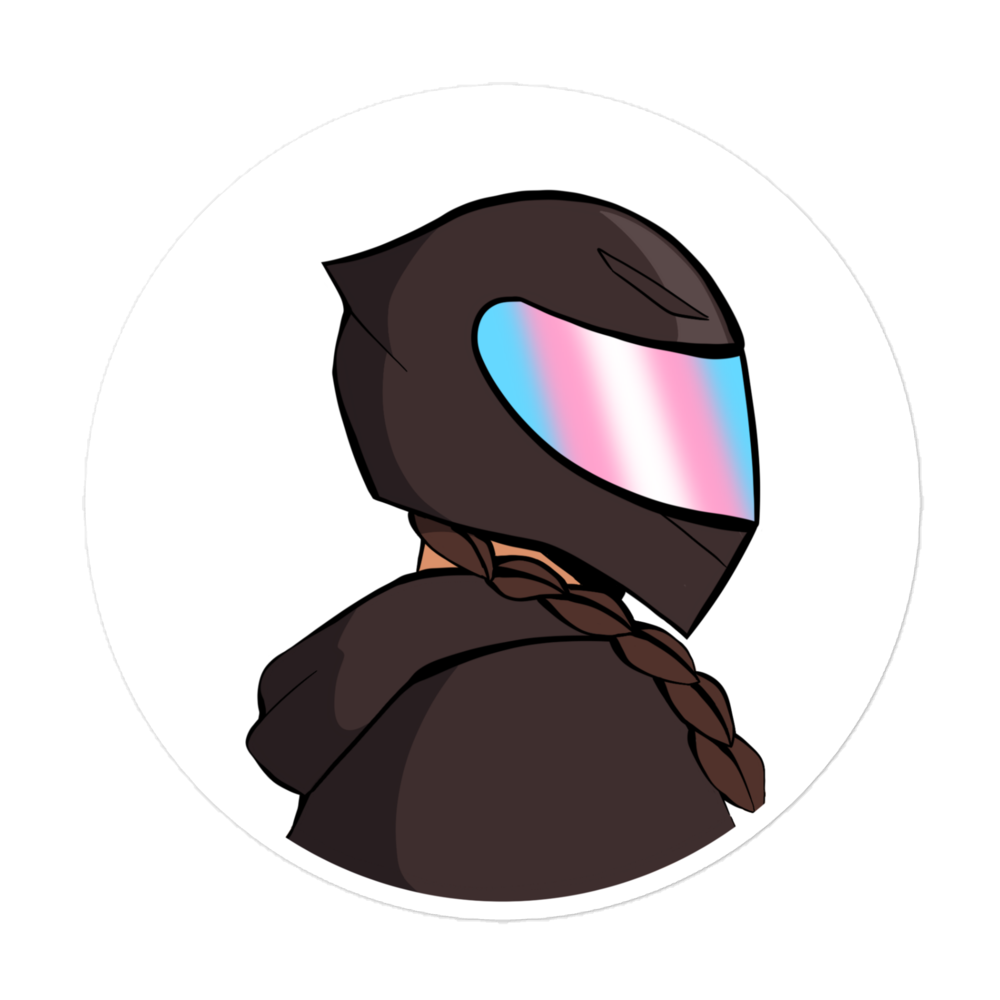 trans pride biker sticker