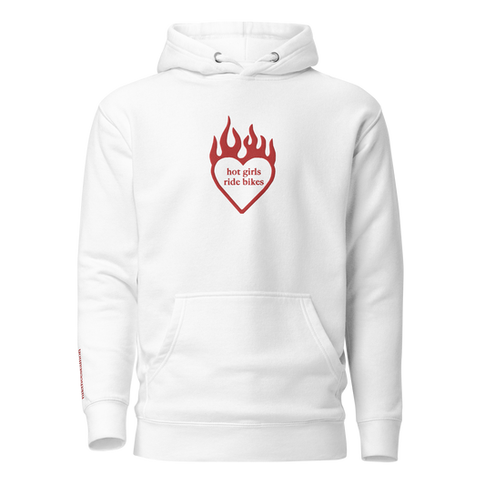 hot girls ride bikes hoodie [white]