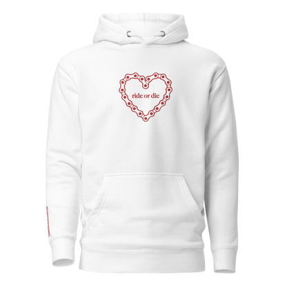 ride or die hoodie [white]