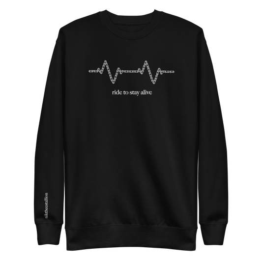 stayin alive crewneck [black]