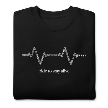 stayin alive crewneck [black]