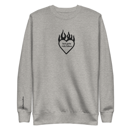 hot girls ride bikes crewneck [grey]