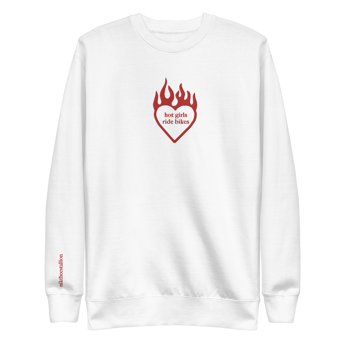 hot girls ride bikes crewneck [white]