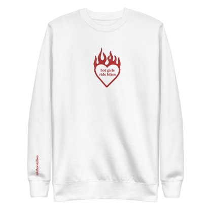 hot girls ride bikes crewneck [white]