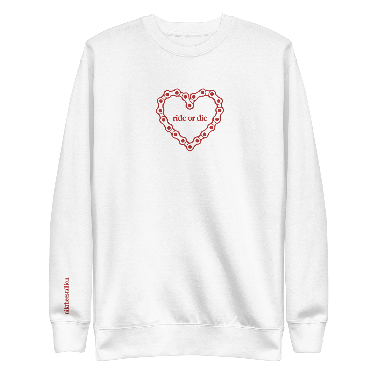 ride or die crewneck [white]