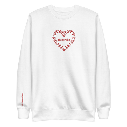 ride or die crewneck [white]