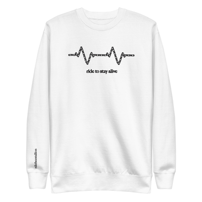 stayin alive crewneck [white]