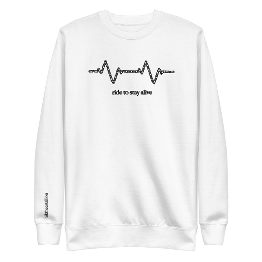 stayin alive crewneck [white]