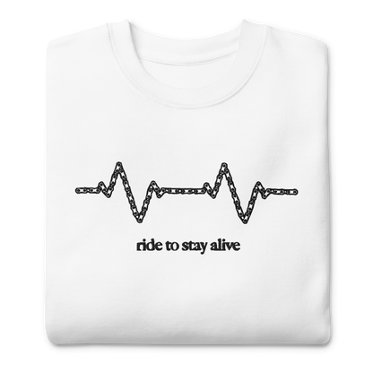 stayin alive crewneck [white]